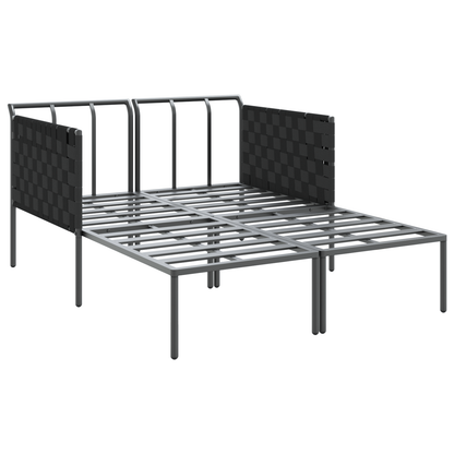 Espreguiçadeira com Almofadas para 2 Pessoas Antracite 115x153x69,5 cm Aço