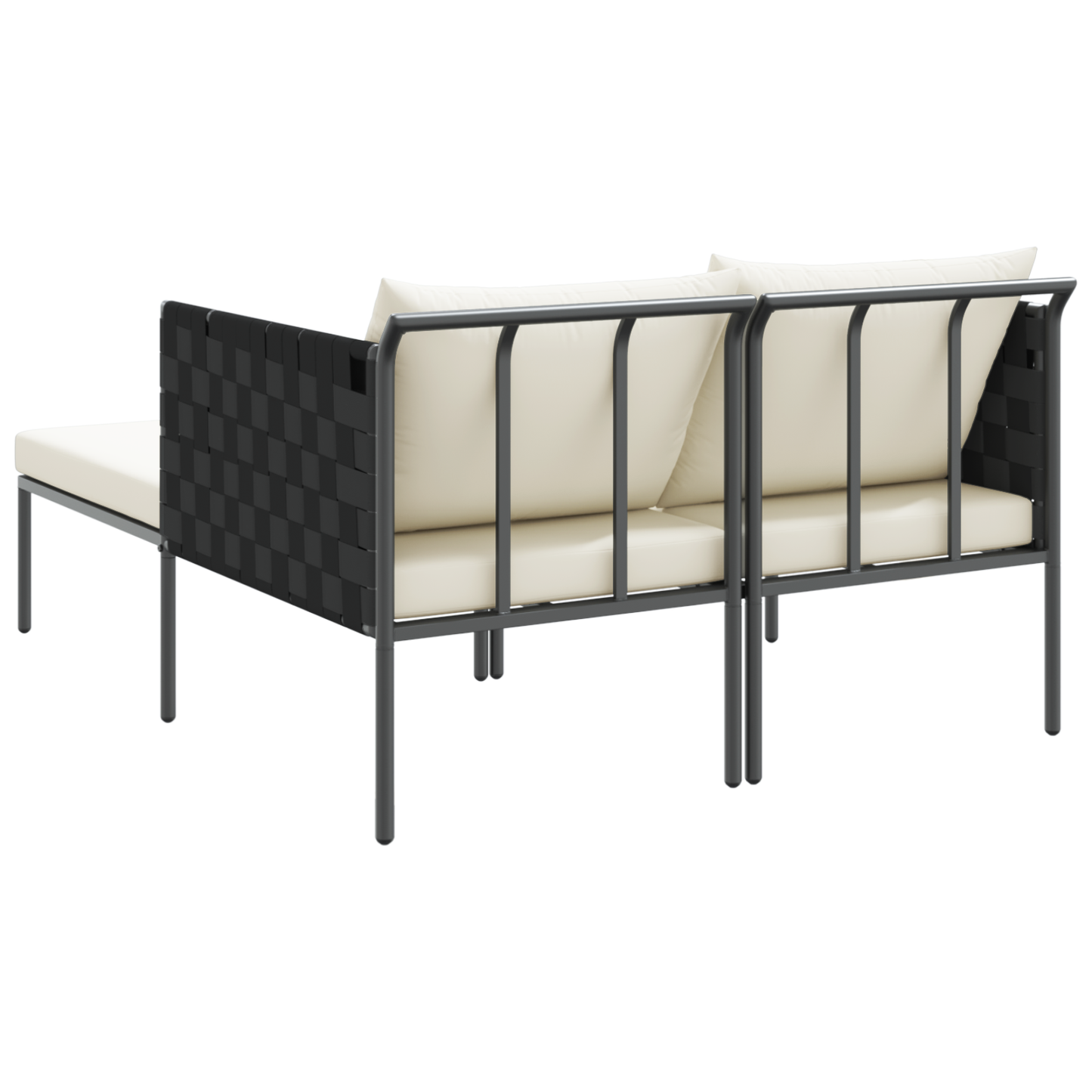 Espreguiçadeira vidaXL com almofadas para 2 pessoas Antacita 115x153x69,5 cm Aço
