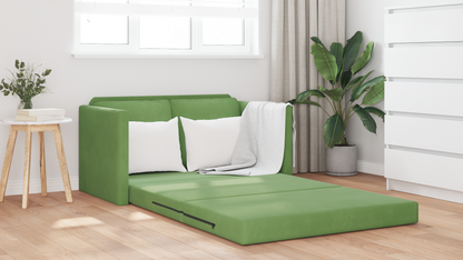Sofá Loveseat Verde Claro Tecido, Madeira 2 Lugares Sofá Loveseat