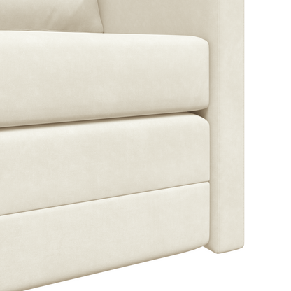 Loveseat 2 lugares Creme Tecido, Madeira 2 lugares