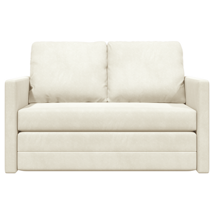 Loveseat 2 lugares Creme Tecido, Madeira 2 lugares