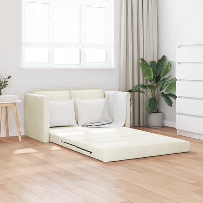 Loveseat 2 lugares Creme Tecido, Madeira 2 lugares