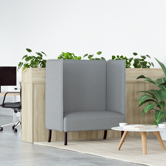 Sofá com Costas Altas Cinza Claro 109x56x121 cm Tecido