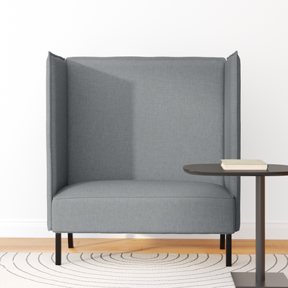Sofá com Costas Altas Cinza Claro 109x56x121 cm Tecido