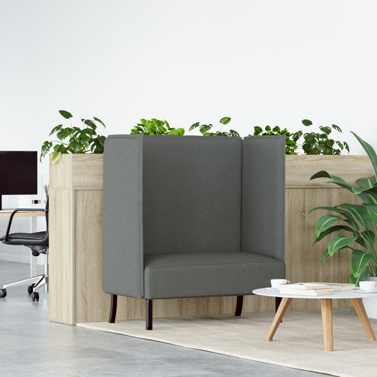 Sofá Highback Cinza Escuro 109x56x121 cm Tecido