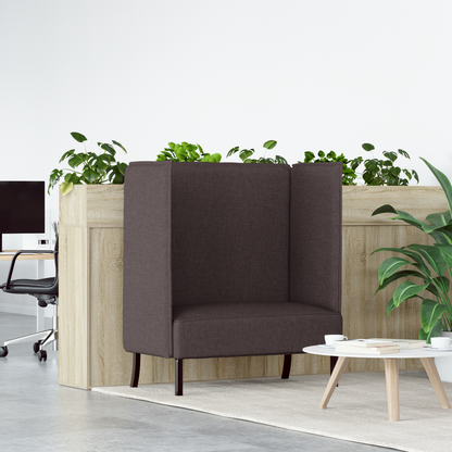 Sofá de Encosto Alto Castanho 109x56x121 cm Tecido