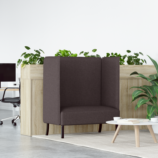 Sofá de Encosto Alto Castanho 109x56x121 cm Tecido