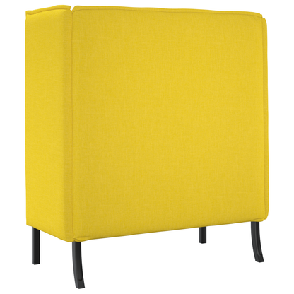 Sofá de Costas Altas Amarelo Claro 109x56x121 cm Tecido