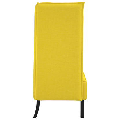 Sofá de Costas Altas Amarelo Claro 109x56x121 cm Tecido